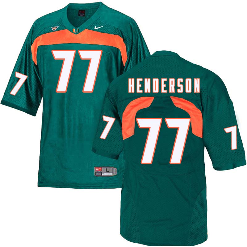 Nike Miami Hurricanes #77 Seantrel Henderson College Football Jerseys Sale-Green